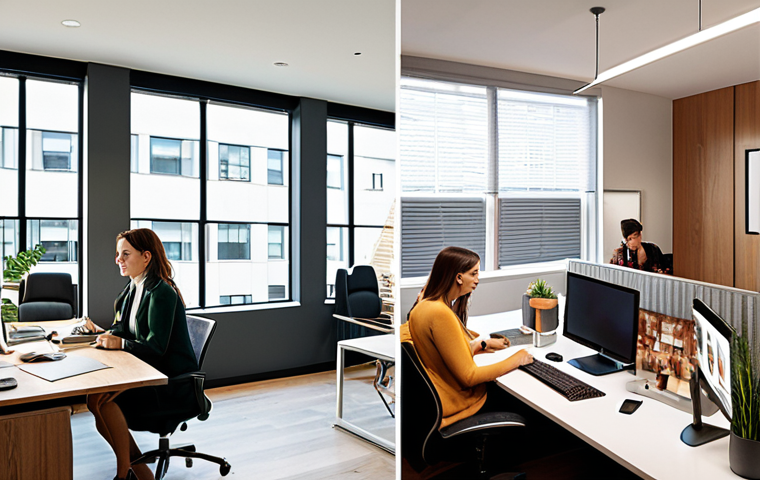 **Image Prompt:** A split image showcasing the difference between a large, bustling advertising agency with many employees versus a single, focused independent advertising consultant working from a modern home office. The agency side should feel corporate and busy, while the consultant side should feel personalized and efficient. Focus on conveying the contrast in scale and personal attention.