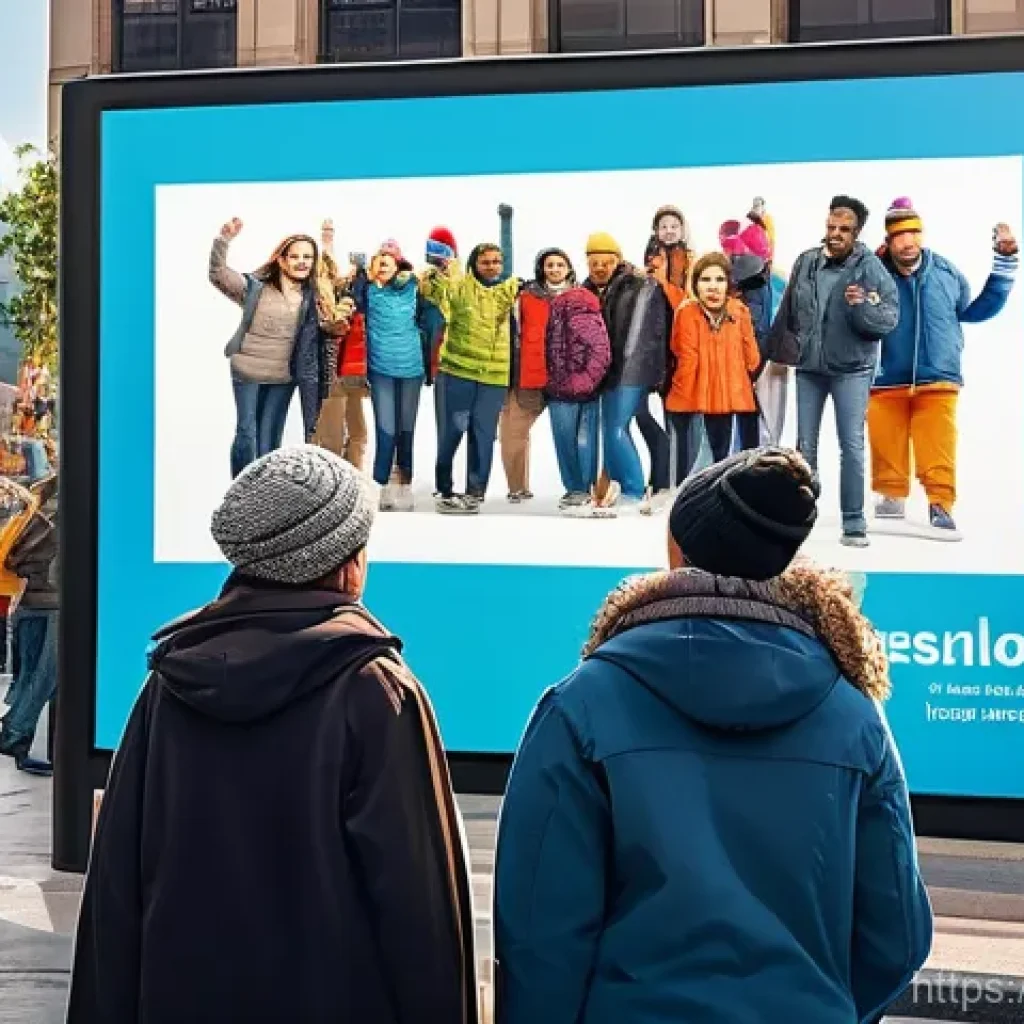 광고홍보사와 광고 효율성 극대화 전략 - **Prompt:** A vibrant, diverse group of people of various ages and backgrounds, all dressed in styli...