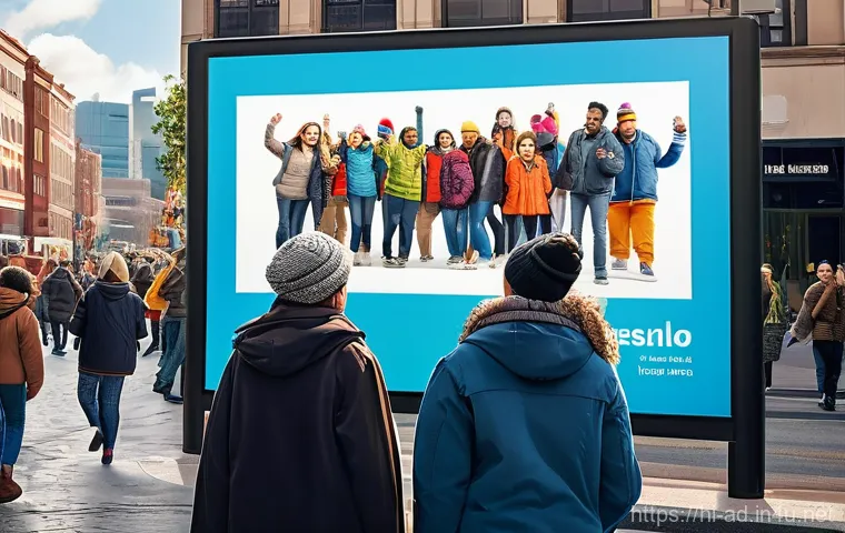 광고홍보사와 광고 효율성 극대화 전략 - **Prompt:** A vibrant, diverse group of people of various ages and backgrounds, all dressed in styli...