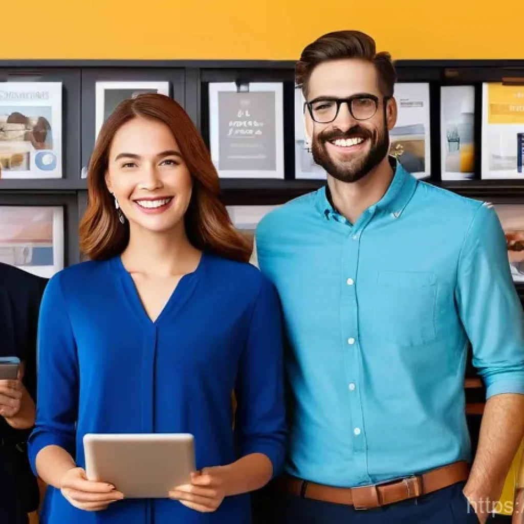 광고홍보사와 광고 성과 최적화 - **Subject:** A diverse group of smiling individuals, ranging from young adults to seniors, dressed i...