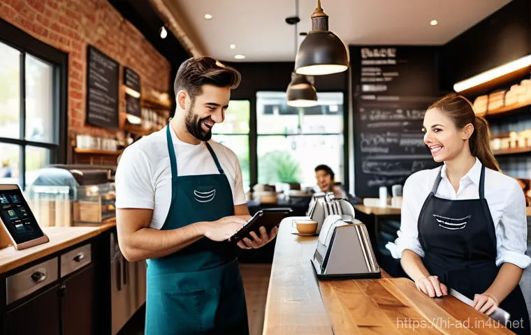 광고홍보사와 광고 제작 예산 절감 - **Prompt 1:** A vibrant and clean workspace with a young, smiling entrepreneur, wearing stylish yet ...
