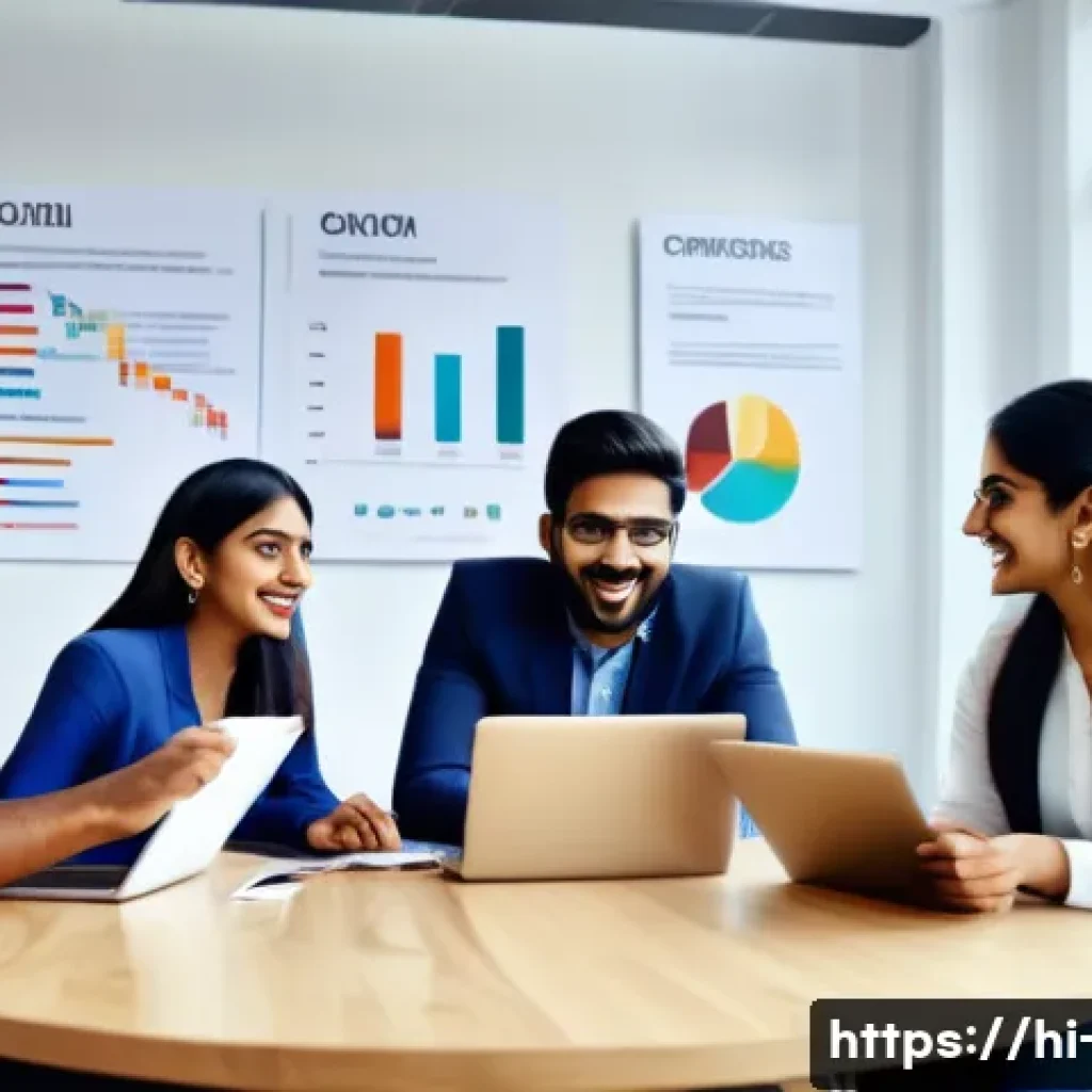 광고홍보사 신입사원 생존기 - A modern Indian advertising team in a bright, collaborative office setting, featuring diverse young ...