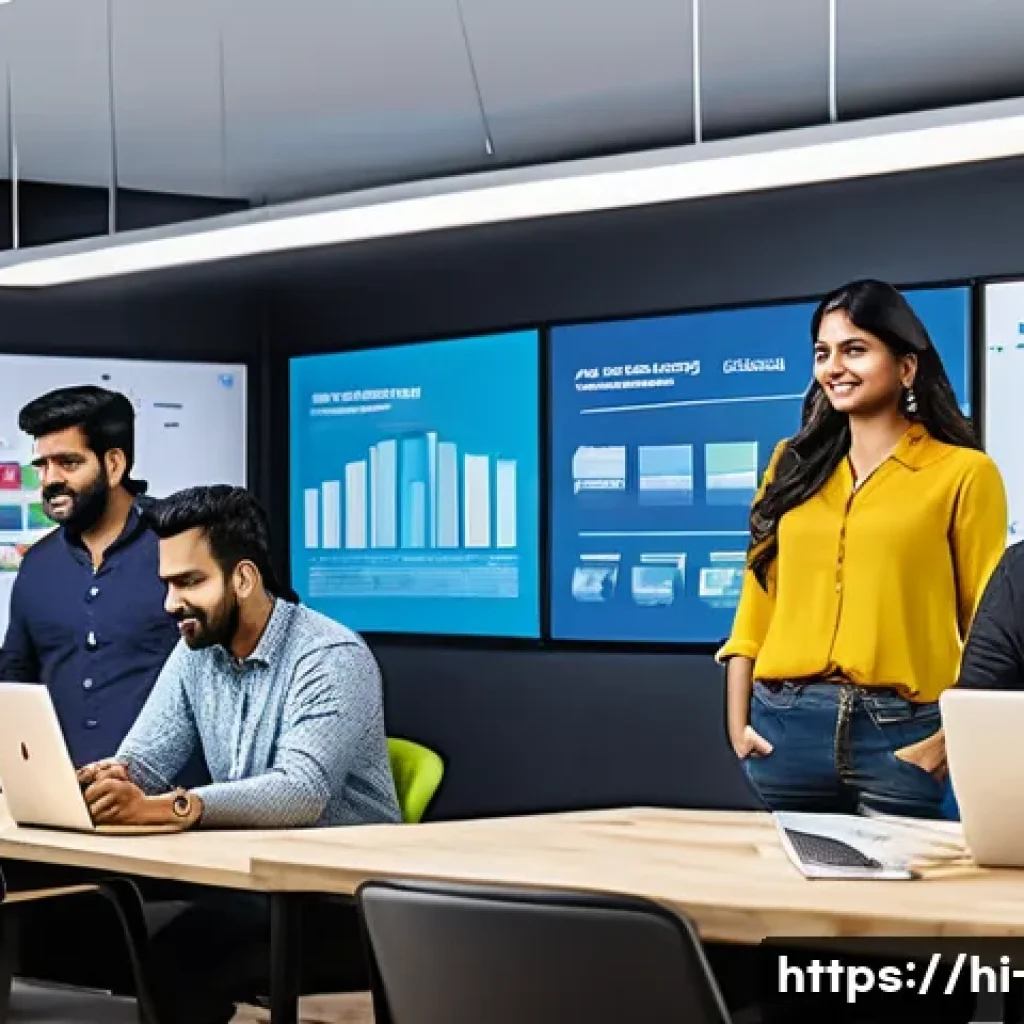 광고홍보사와 브랜드 인지도 향상 방법 - A vibrant and dynamic creative advertising agency workspace in India, featuring a diverse team of yo...