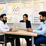 Home 22 광고홍보사와 글로벌 광고 캠페인 - A diverse global marketing team collaborating in a modern office setting, featuring professionals of...