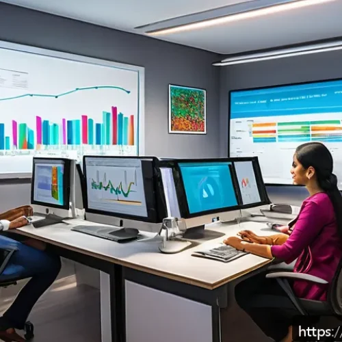 Home 32 광고홍보사와 브랜드 캠페인 ROI 분석 - A vibrant digital marketing office scene featuring a diverse Indian marketing team analyzing colorfu...