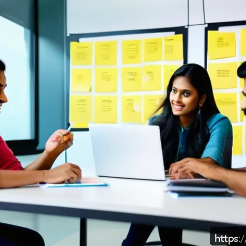 Home 17 광고홍보사와 미디어 바잉 프로세스 - A professional digital marketing team brainstorming in a modern office setting, diverse group of you...